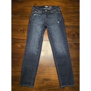 Denizen Levis Modern Slim Cuffed Size 2 (26x28.5 Uncuffed) Blue Stretch Mid Rise